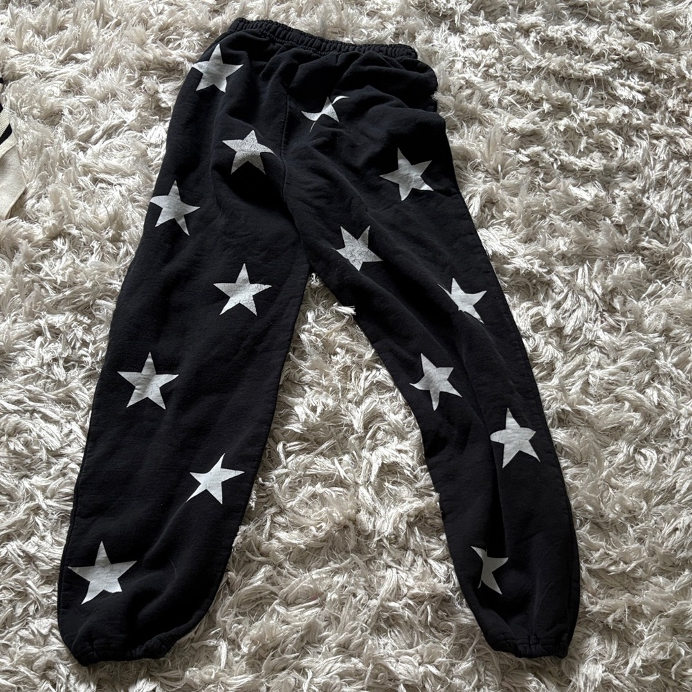 Women's Black Star Print Joggers